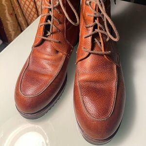 Cole Haan Brown Leather Lace-Up Ankle Boots
